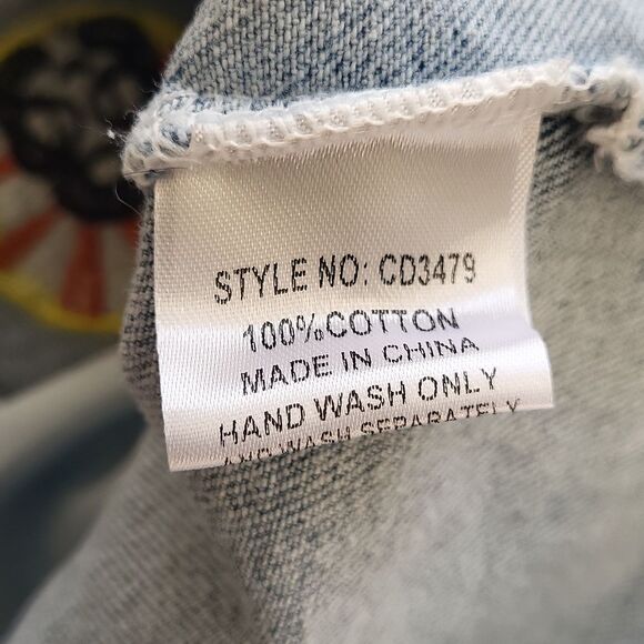 EUC fun rare La Ros women's Emoji smile butterfly love star jean skirt, M - Picture 10 of 10